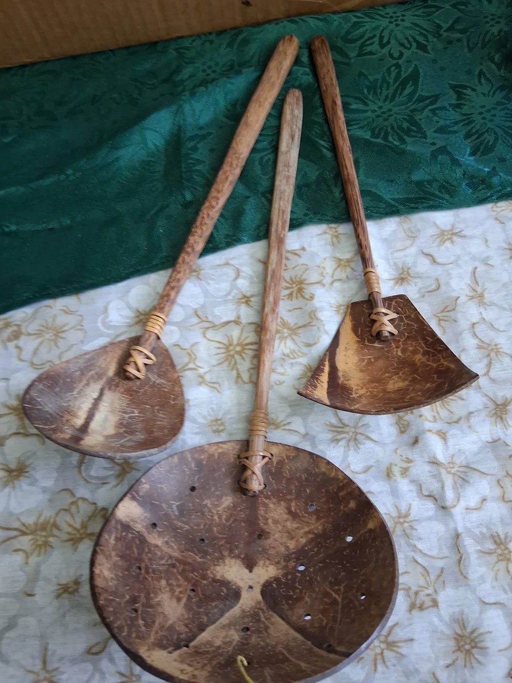Handcrafted Coconut Shell Serving Spoons - Natural Brown
